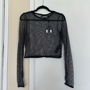 Killstar fishnet glitter crop top